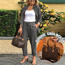 Conjunto Lavine Manga Longa em Linho de Algodão Blusa e Calça / Estilo e Beleza para Seus Dias