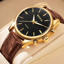 Relógio Masculino WKLuxury Pulseira Couro à Prova d'água / Para Homens Elegantes e Exclusivos