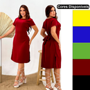 Vestido Midi Dunas Social Elegante Social 3 Formas de uso