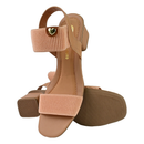 Sandalia feminna confortavel Salto Grosso Bloco Quadrado Elástico promoção