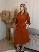 Chamise Chemise Vestido Midi Camisao Inverno Manga 3/4 Amamentação Pos Cirurgia Evangelica Plus Botao Liso Bolso