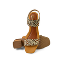 Sandalia feminna confortavel Salto Grosso Bloco Quadrado Elástico promoção