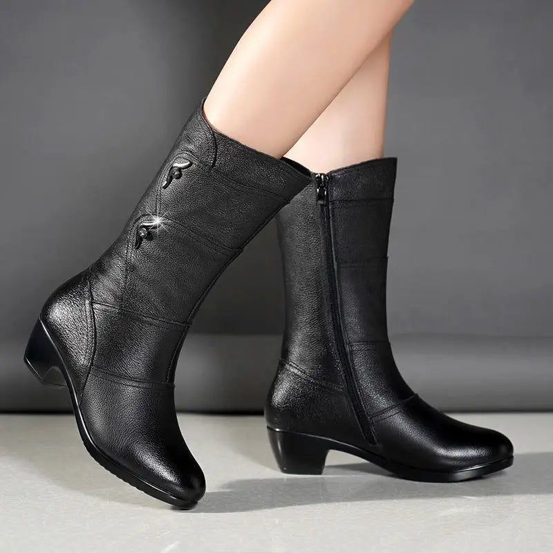 Bota Feminina Couro Legítimo Aurora /Promoção de Outono