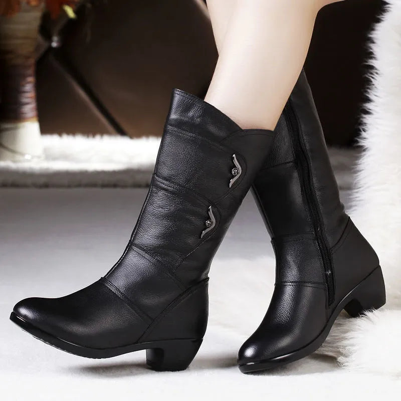 Bota Feminina Couro Legítimo Aurora /Promoção de Outono