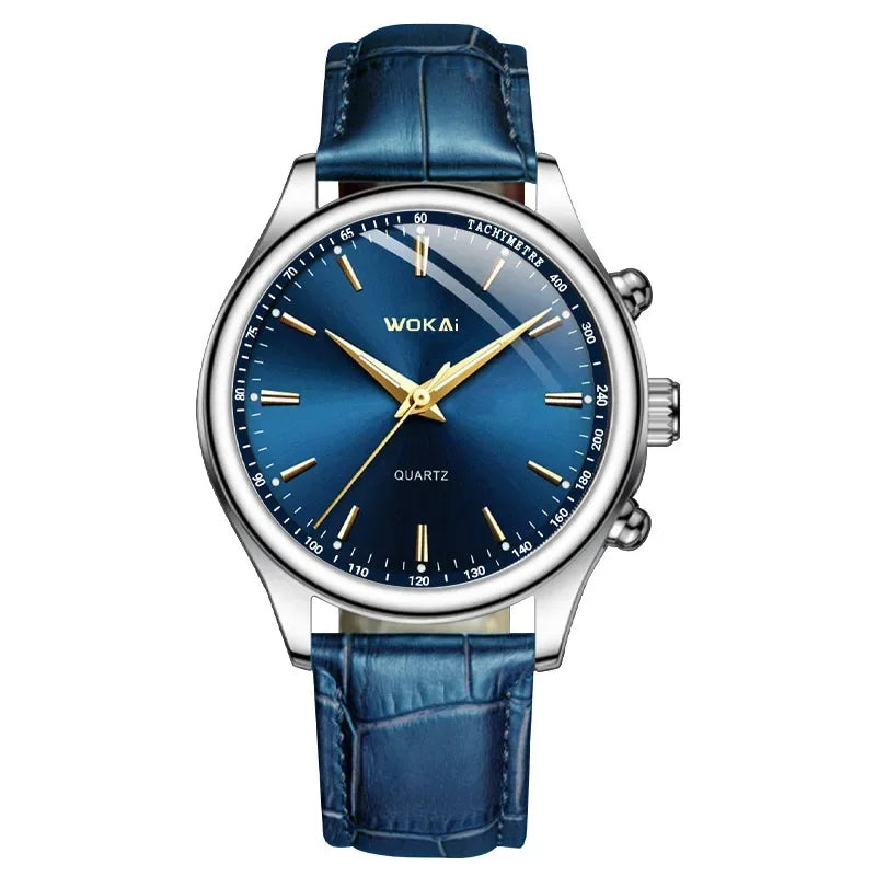 Relógio Masculino WKLuxury Pulseira Couro à Prova d'água / Para Homens Elegantes e Exclusivos