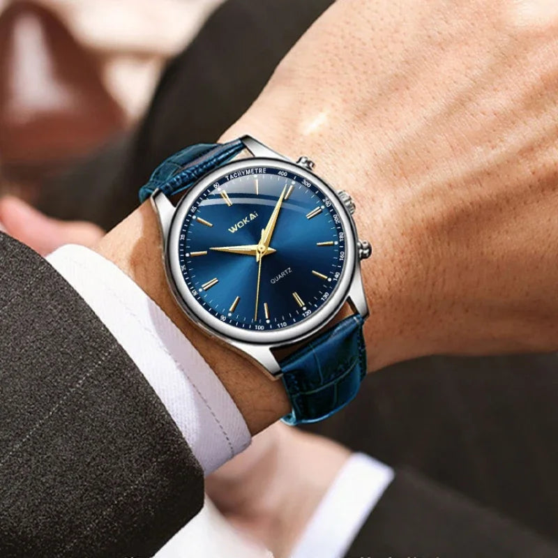 Relógio Masculino WKLuxury Pulseira Couro à Prova d'água / Para Homens Elegantes e Exclusivos