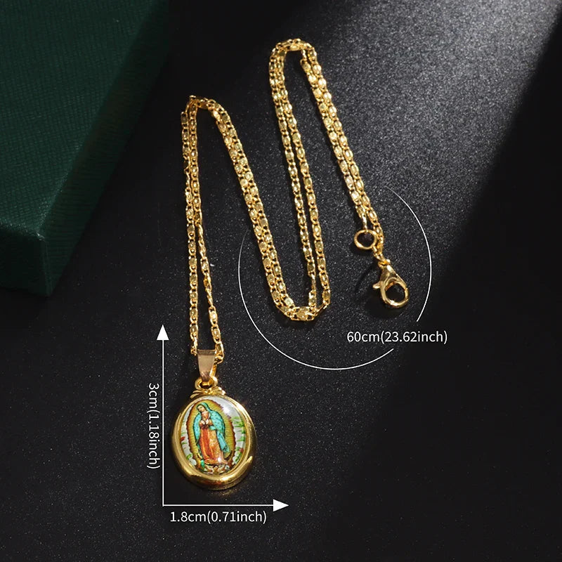 Colar Medalha Milagrosa Virgem Maria 60cm Ouro 18K/ Certificado 2anos de Garantia