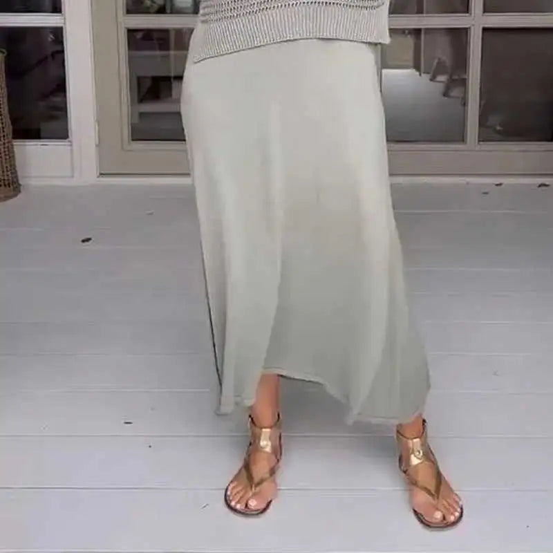 Conjunto Madalena Vestido fluido + Blusa em crochê / Perfeito para Qualquer Momento