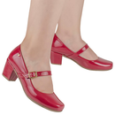 Sapato Feminino Boneca de Dança Salto baixo quadrado Bloco Confort Scarpin 6484