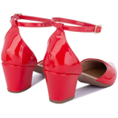 Sapato Feminino Scarpin Fivela Bico Fino Salto Grosso