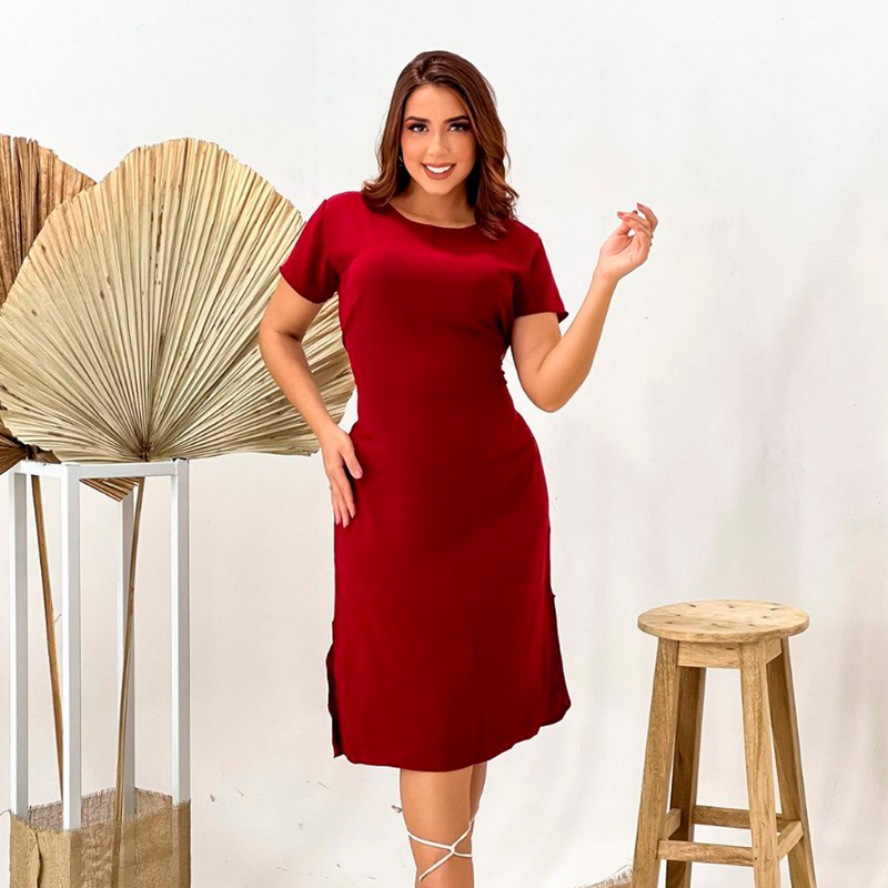 Vestido Midi Dunas Social Elegante Social 3 Formas de uso