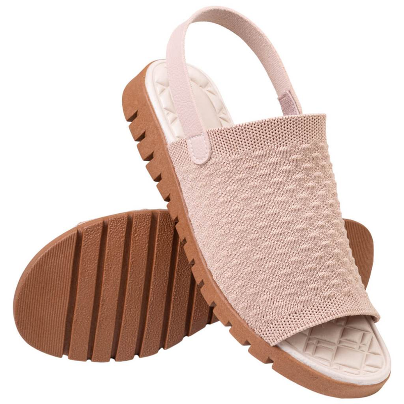 Sandália Feminina Ortopédica Knit Calce Fácil Meia Elástico Anatômica Massageadora Confortável 7603