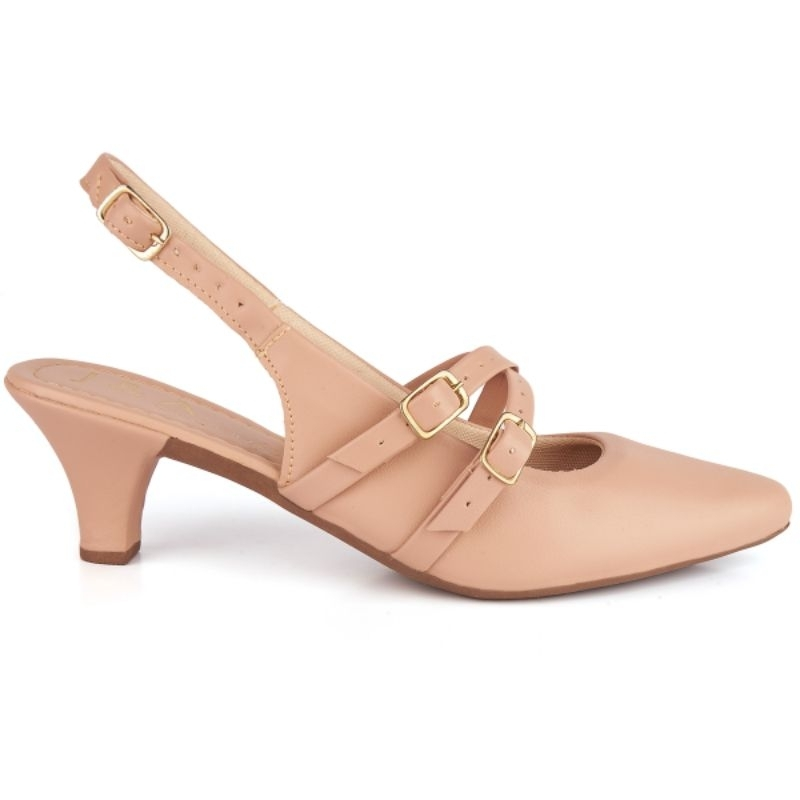 Sapato Feminino Slingback Salto Baixo - Elegância e conforto