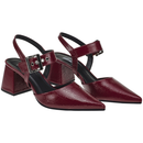 Sapato Social Feminino Scarpin Bico Fino Salto Bloco Confortável com Fivela 18400