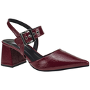 Sapato Social Feminino Scarpin Bico Fino Salto Bloco Confortável com Fivela 18400