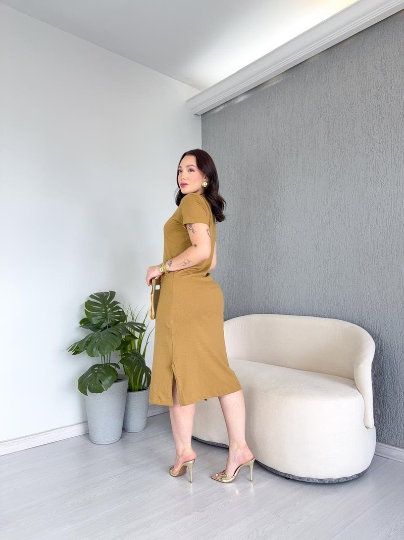 Vestido Midi Malha de 100% Algodão