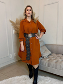 Chamise Chemise Vestido Midi Camisao Inverno Manga 3/4 Amamentação Pos Cirurgia Evangelica Plus Botao Liso Bolso